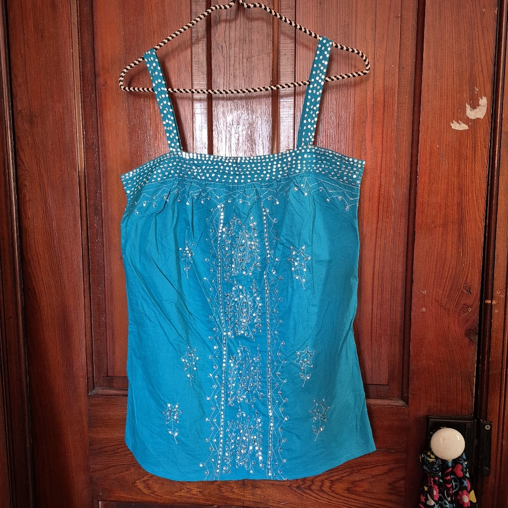Raviya Turquoise Blue Tank Top Medium